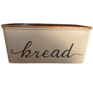 Bread Box with Wooden Lid